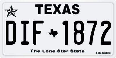 TX license plate DIF1872