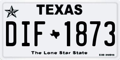 TX license plate DIF1873