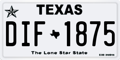 TX license plate DIF1875