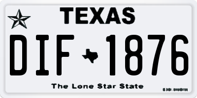 TX license plate DIF1876