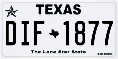 TX license plate DIF1877