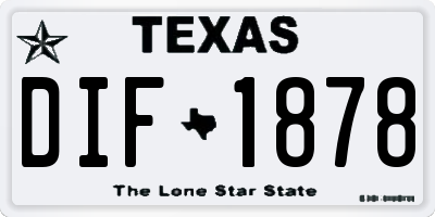 TX license plate DIF1878