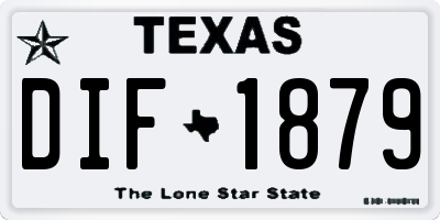 TX license plate DIF1879