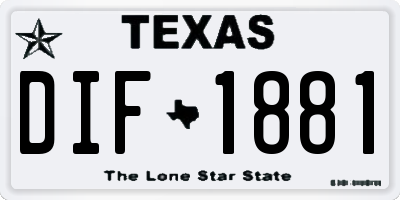 TX license plate DIF1881