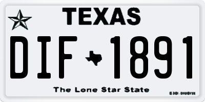 TX license plate DIF1891