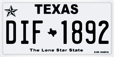 TX license plate DIF1892