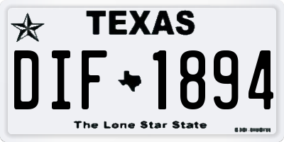 TX license plate DIF1894