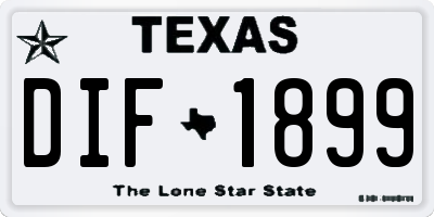 TX license plate DIF1899