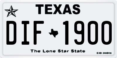 TX license plate DIF1900