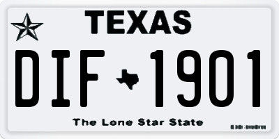 TX license plate DIF1901