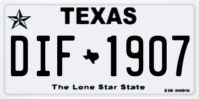 TX license plate DIF1907