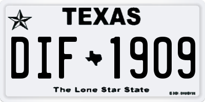 TX license plate DIF1909