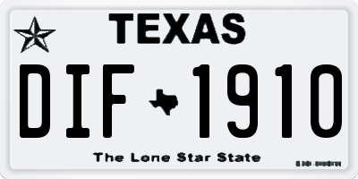 TX license plate DIF1910