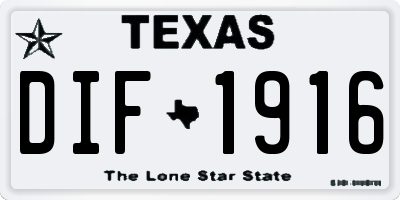 TX license plate DIF1916