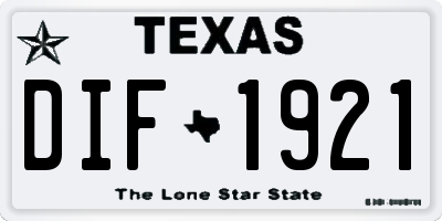 TX license plate DIF1921