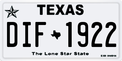 TX license plate DIF1922