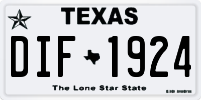 TX license plate DIF1924