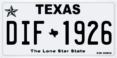 TX license plate DIF1926