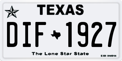 TX license plate DIF1927
