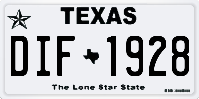 TX license plate DIF1928