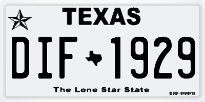 TX license plate DIF1929