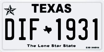 TX license plate DIF1931