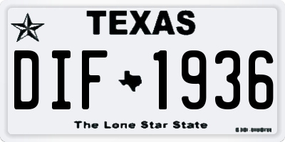 TX license plate DIF1936