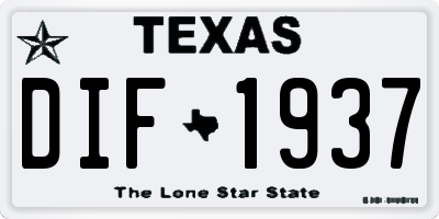 TX license plate DIF1937