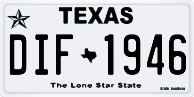 TX license plate DIF1946