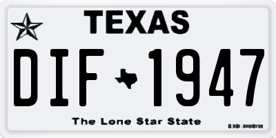 TX license plate DIF1947