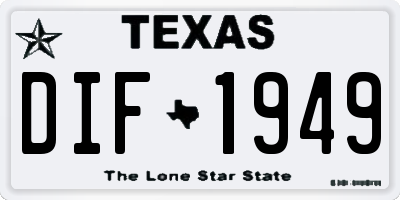 TX license plate DIF1949