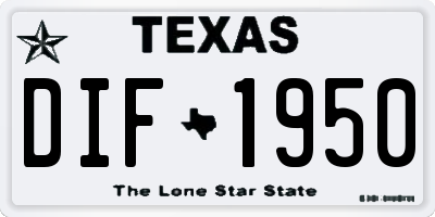 TX license plate DIF1950