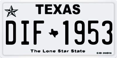 TX license plate DIF1953