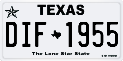 TX license plate DIF1955