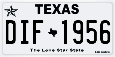 TX license plate DIF1956