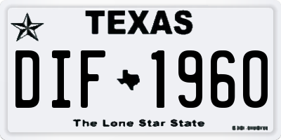 TX license plate DIF1960
