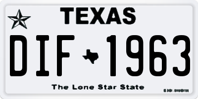 TX license plate DIF1963