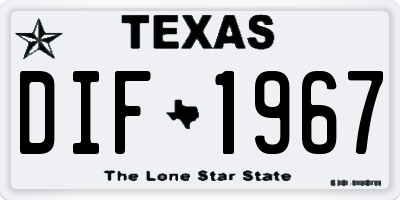 TX license plate DIF1967