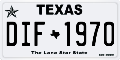 TX license plate DIF1970
