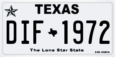TX license plate DIF1972