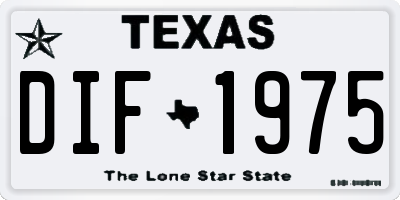 TX license plate DIF1975