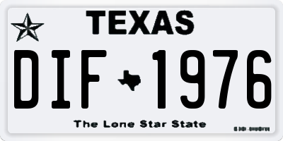 TX license plate DIF1976