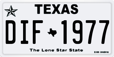 TX license plate DIF1977