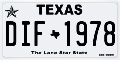 TX license plate DIF1978