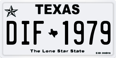 TX license plate DIF1979