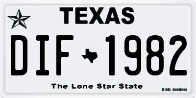 TX license plate DIF1982