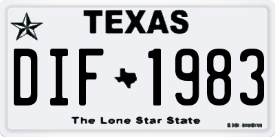 TX license plate DIF1983