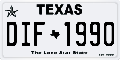 TX license plate DIF1990