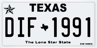 TX license plate DIF1991