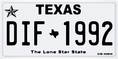 TX license plate DIF1992